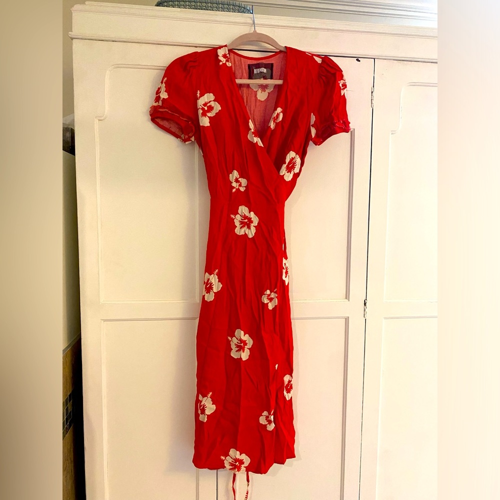 Reformation Wrap MIDI Dress